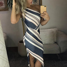 Load image into Gallery viewer, Summer New Fashion Skew Neck Office Asymmetrical Elegant