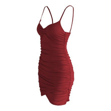 Load image into Gallery viewer, Summer Sexy Low Cut Sling Bag Hip Fold Dress - Sophornlilly