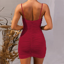 Load image into Gallery viewer, Summer Sexy Low Cut Sling Bag Hip Fold Dress - Sophornlilly