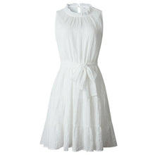 Load image into Gallery viewer, Summer Sweet Pleated Dress A Line Women Sashes Sleeveless