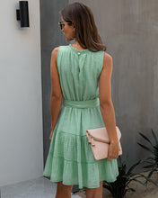 Load image into Gallery viewer, Summer Sweet Pleated Dress A Line Women Sashes Sleeveless