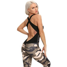 Load image into Gallery viewer, Summer Women Sports Jumpsuit Camouflage Sleeveless Jumpsuit Sexy