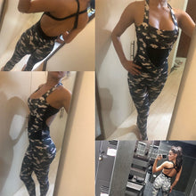 Load image into Gallery viewer, Summer Women Sports Jumpsuit Camouflage Sleeveless Jumpsuit Sexy