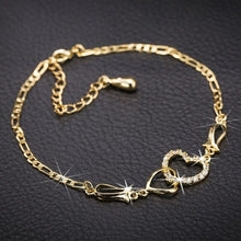 Load image into Gallery viewer, Tiny Crystal Zircon Initial Heart Anklets Women Foot Chain Beach
