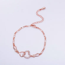 Load image into Gallery viewer, Tiny Crystal Zircon Initial Heart Anklets Women Foot Chain Beach