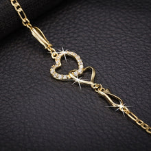 Load image into Gallery viewer, Tiny Crystal Zircon Initial Heart Anklets Women Foot Chain Beach