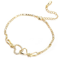 Load image into Gallery viewer, Tiny Crystal Zircon Initial Heart Anklets Women Foot Chain Beach