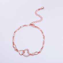 Load image into Gallery viewer, Tiny Crystal Zircon Initial Heart Anklets Women Foot Chain Beach