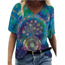 Load image into Gallery viewer, Floral Print T Shirt Summer Casual Short Sleeve