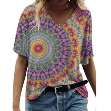 Load image into Gallery viewer, Floral Print T Shirt Summer Casual Short Sleeve