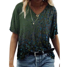 Load image into Gallery viewer, Floral Print T Shirt Summer Casual Short Sleeve