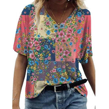 Load image into Gallery viewer, Floral Print T Shirt Summer Casual Short Sleeve