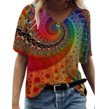 Load image into Gallery viewer, Floral Print T Shirt Summer Casual Short Sleeve