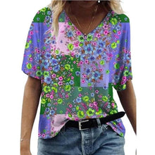 Load image into Gallery viewer, Floral Print T Shirt Summer Casual Short Sleeve
