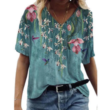 Load image into Gallery viewer, Floral Print T Shirt Summer Casual Short Sleeve