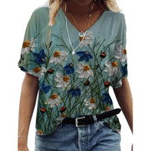 Load image into Gallery viewer, Floral Print T Shirt Summer Casual Short Sleeve