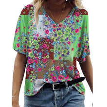 Load image into Gallery viewer, Floral Print T Shirt Summer Casual Short Sleeve