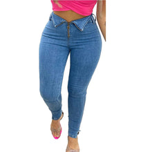 Load image into Gallery viewer, Zipper Design High Waist Skinny Jeans Women