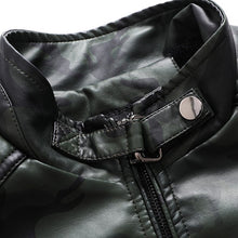 Load image into Gallery viewer, Winter Black Leather Jacket Men Fur Lined Warm Motorcycle Jacket