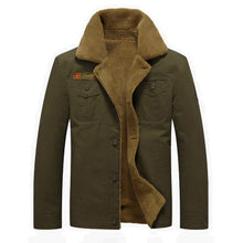 Load image into Gallery viewer, Winter Bomber Jacket Men Air Force Pilot Jacket Warm Men Fur