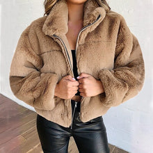 Load image into Gallery viewer, Fleece Sweatshirt Stand Collar Oversized Fluffy Warm