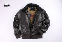 Load image into Gallery viewer, Winter leather jacket men streetwear Removable fur flight