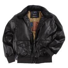 Load image into Gallery viewer, Winter leather jacket men streetwear Removable fur flight