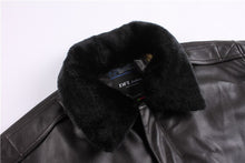 Load image into Gallery viewer, Winter leather jacket men streetwear Removable fur flight