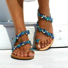 Load image into Gallery viewer, Woman Sandals Fashion Shoes Rhinestones Chains Thong Gladiator - Sophornlilly