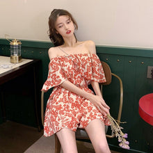 Load image into Gallery viewer, Jumpsuit Floral Print Off the shoulder