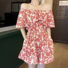 Load image into Gallery viewer, Jumpsuit Floral Print Off the shoulder