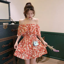 Load image into Gallery viewer, Jumpsuit Floral Print Off the shoulder