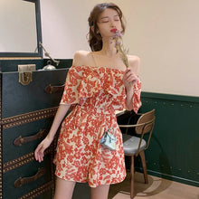 Load image into Gallery viewer, Jumpsuit Floral Print Off the shoulder