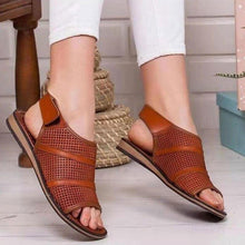 Load image into Gallery viewer, Women Breathable Mesh Flat Sandals PU Leather Open Toe Summer - Sophornlilly