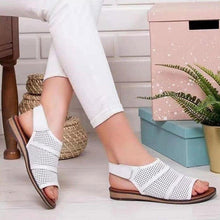 Load image into Gallery viewer, Women Breathable Mesh Flat Sandals PU Leather Open Toe Summer - Sophornlilly