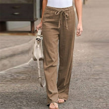 Load image into Gallery viewer, Women Pants Linen Cotton Casual Pants Solid Harajuku Green