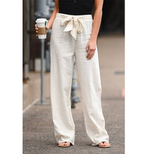 Load image into Gallery viewer, Women Pants Linen Cotton Casual Pants Solid Harajuku Green