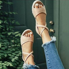 Load image into Gallery viewer, Sandals Woman Platform Peep Toe Female Gladiator Flats