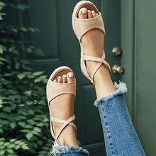 Load image into Gallery viewer, Sandals Woman Platform Peep Toe Female Gladiator Flats