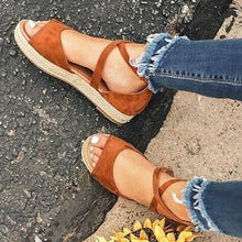 Load image into Gallery viewer, Sandals Woman Platform Peep Toe Female Gladiator Flats