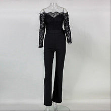 Load image into Gallery viewer, Women Sexy Lace Floral Jumpsuit slim fit Long Sleeve Jumpsuit - Sophornlilly