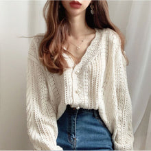 Load image into Gallery viewer, Women Spring Summer Sweater and Cardigans Low V Neck Knit Tops