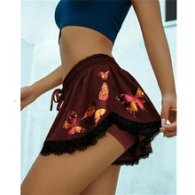 Load image into Gallery viewer, Women's Butterfly Printed Lace Splicing Shorts Sexy Casual Beach