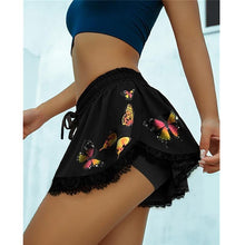 Load image into Gallery viewer, Women's Butterfly Printed Lace Splicing Shorts Sexy Casual Beach