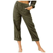 Load image into Gallery viewer, Women's Pants Casual Solid Color Cotton Linen Long Straight Pants