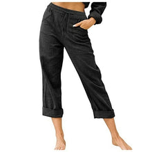 Load image into Gallery viewer, Women's Pants Casual Solid Color Cotton Linen Long Straight Pants