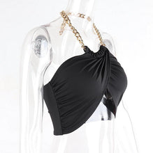 Load image into Gallery viewer, Women's Sexy Black Camisole Top Fashion Chain Halter Strap Camis