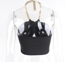 Load image into Gallery viewer, Women's Sexy Black Camisole Top Fashion Chain Halter Strap Camis