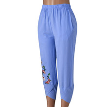 Load image into Gallery viewer, Women's Vintage Pants Casual Print Elastic Waist Linen Wide Leg