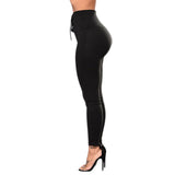 Womens High Waist Black Skinny Leggings Slim Fit Pencil Pants